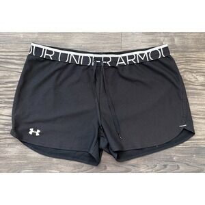 Women's Under Armour Play Up Twist Shorts Heatgear 3.0 Size large Black